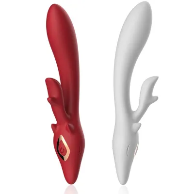 Vibromasseur Rabbit ELK Courbé Rouge - Armony