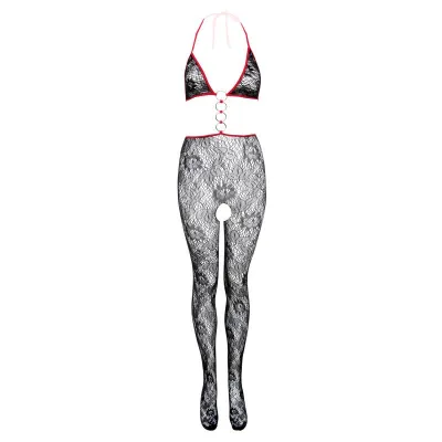 Christine - Catsuit séduisant - Noir/Rouge