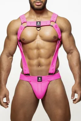 Ensemble Harnais + Jockstrap ARMY BLUST Rose