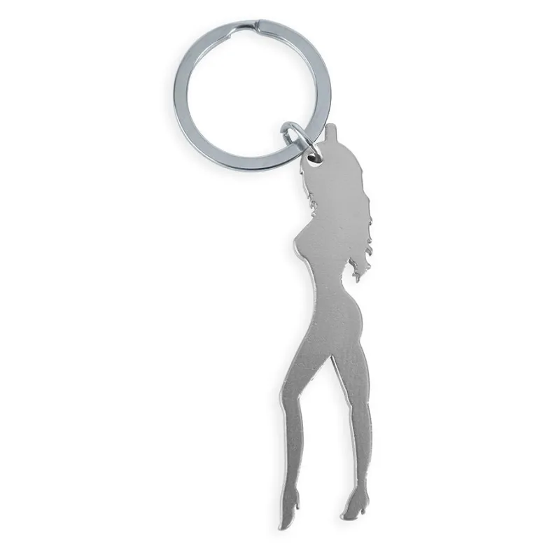 Porte-clés Décapsuleur Silhouette Féminine Argenté - Diablo Picante