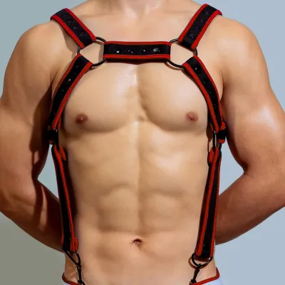 Harnais en néoprène NEO CHEST Noir-Rouge