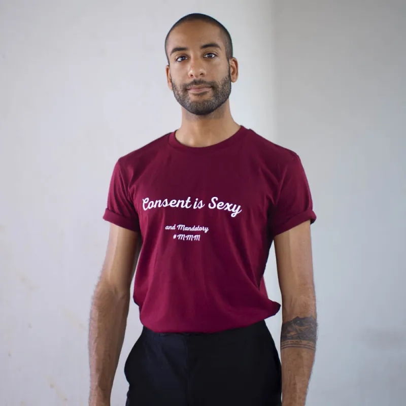 T-Shirt Bordeaux Consent is Sexy - XXXL