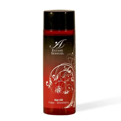 Huile de massage chauffante Extase Sensual fraise 100ml - Extase