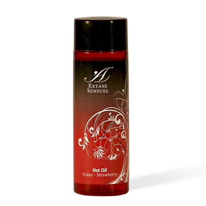 Huile de massage chauffante Extase Sensual fraise 100ml - Extase