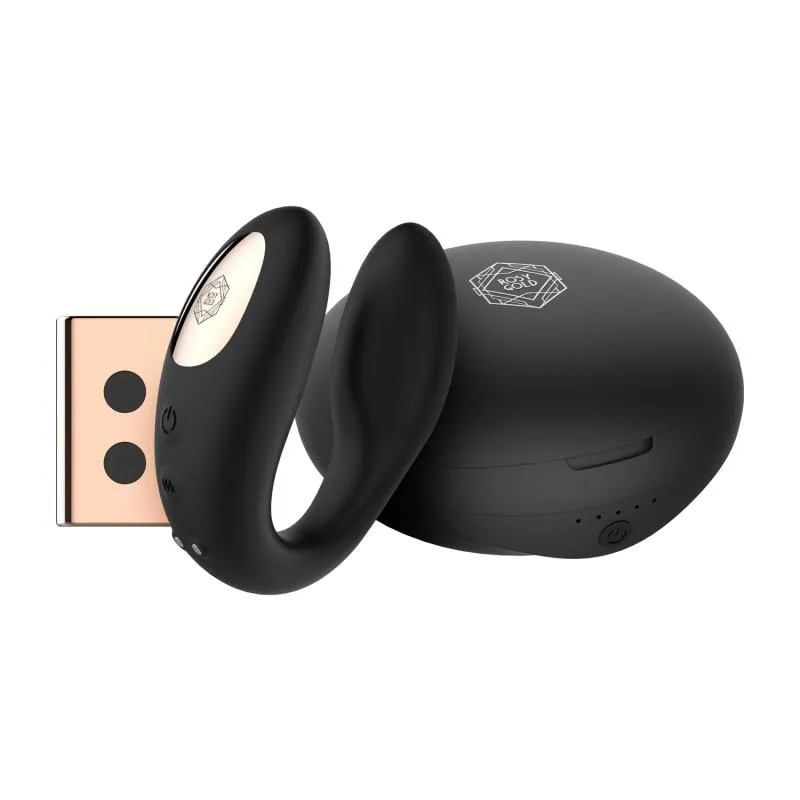 Rosy Gold – Vibromasseur C-Shape avec Étui de Recharge – Noir