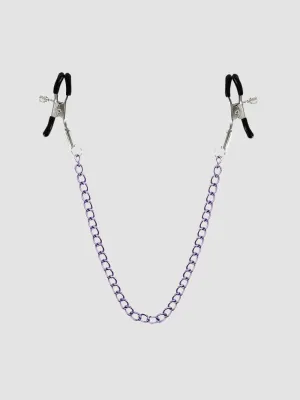 Pinces à Tétons avec Chaîne en Métal Violette