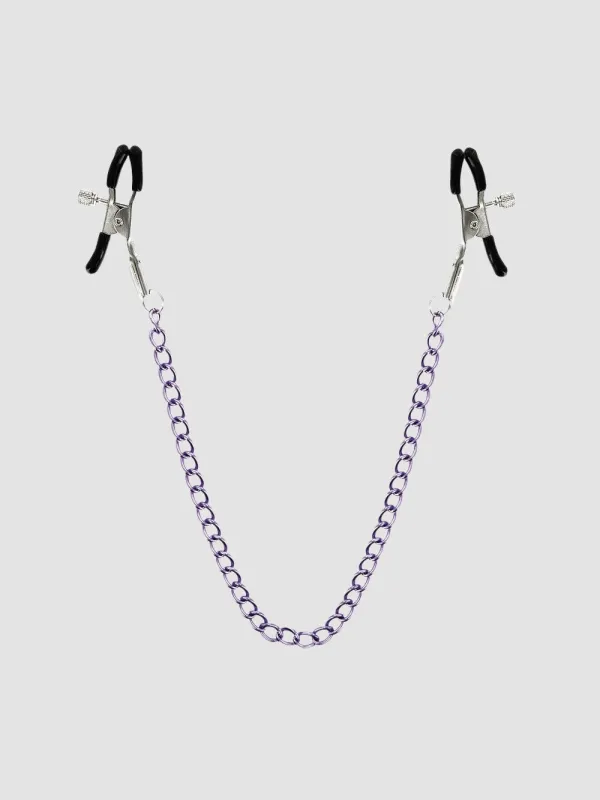Pinces à Tétons avec Chaîne en Métal Violette