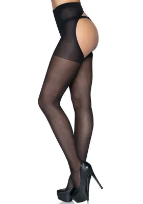 Collants transparents avec ouverture au niveau des fesses