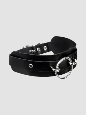 Collier BDSM anneau noir et argent