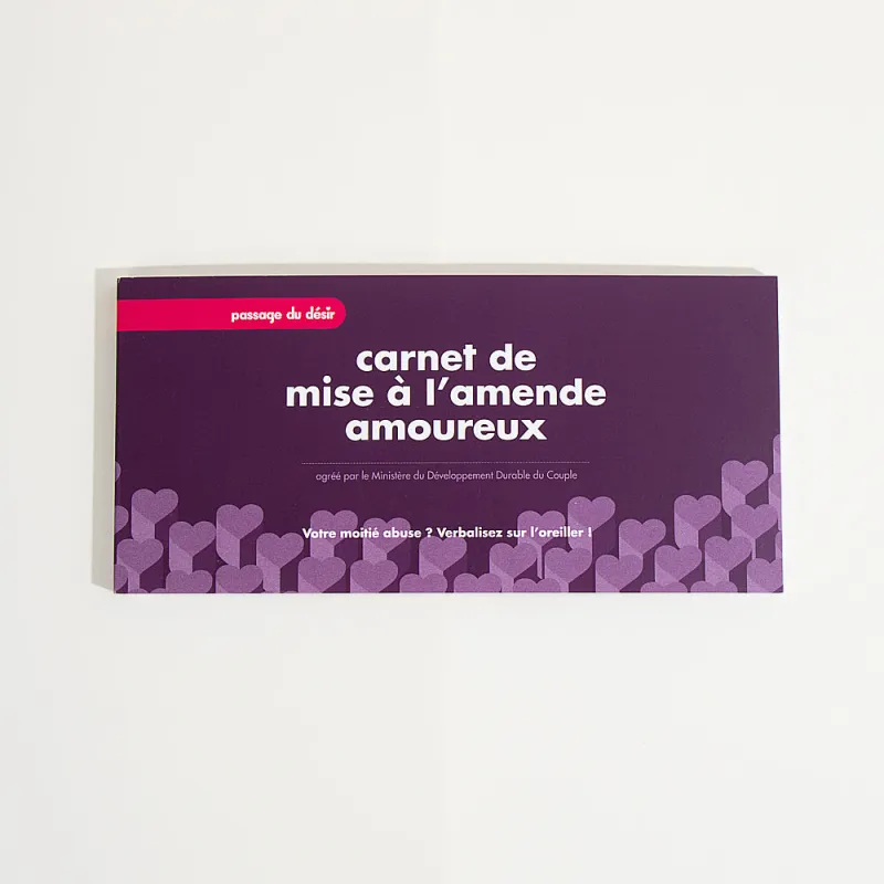 Carnet de mise à l'amende amoureux -