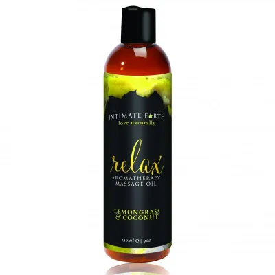 Intimate Earth - Relax Huile de massage à la citronnelle et à la noix de coco - 120 ml