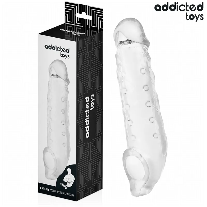 Gaine Pénis Transparente Taille M 27 cm - Addicted Toys