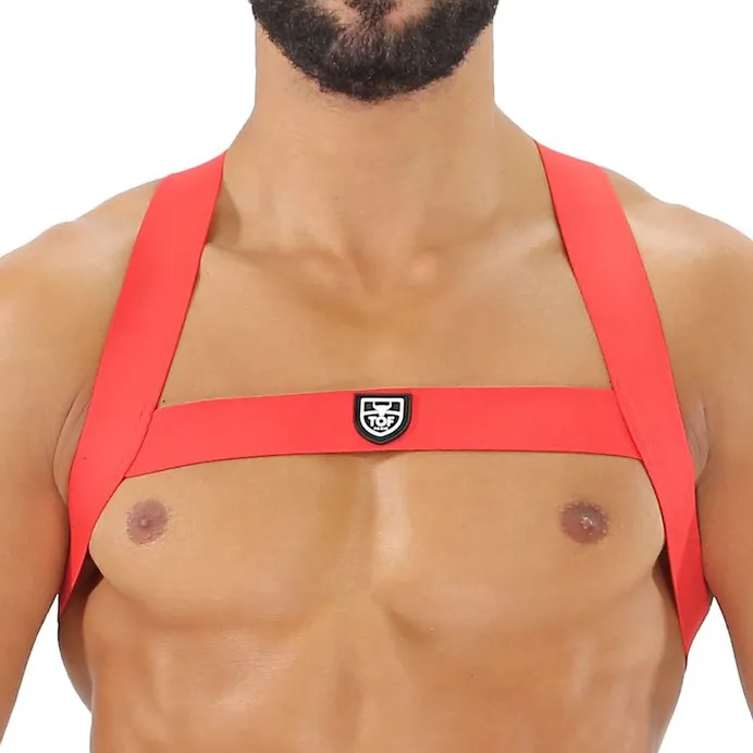 Harnais élastique FETISH X Rouge