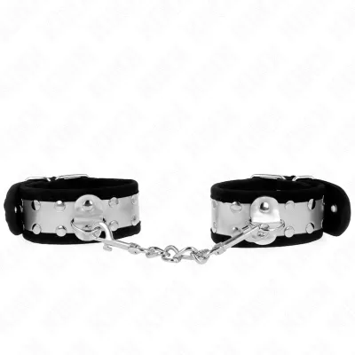 Appui-Poignets BDSM Fins Noir/Argent 30x4cm - KINK