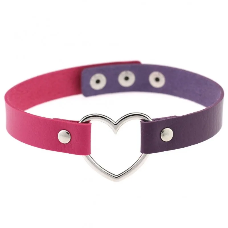 Ras de cou HEART DUO Rose-Violet