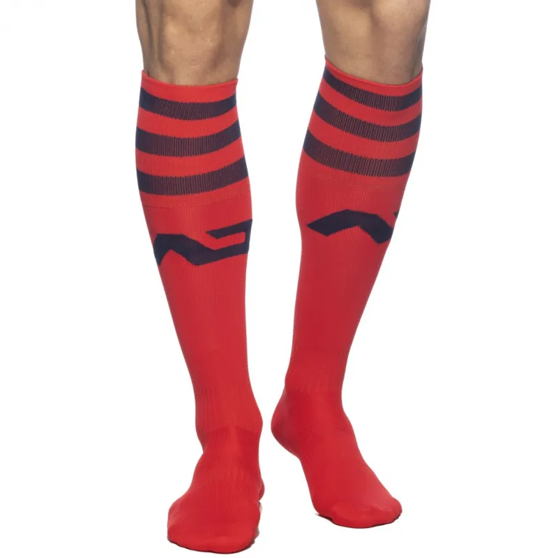 Addicted Chaussettes hautes BASIC SOCKS Rouge-Marine