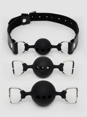 Kit de 3 bâillons boules en silicone Bondage Boutique