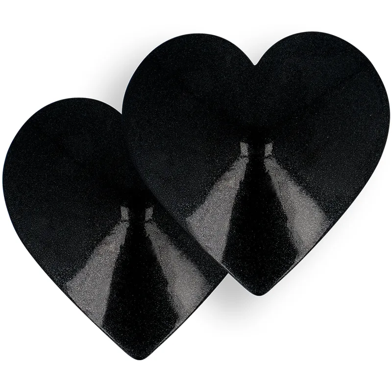 Cache-tétons Cœur Métal Noir - Coquette Chic Desire