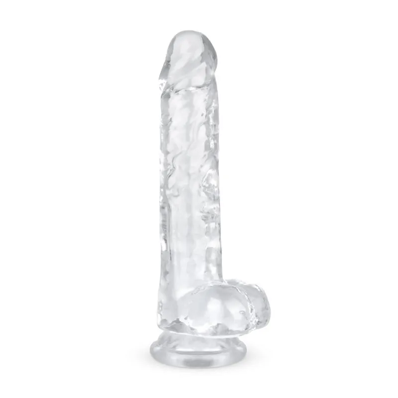 Godemiché en gel avec testicules - 19 cm