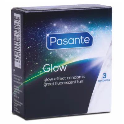 Préservatifs fluorescents Glow Pack de 3 - Pasante