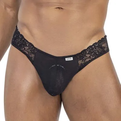 Thong Dentelle POTHIOS Noir