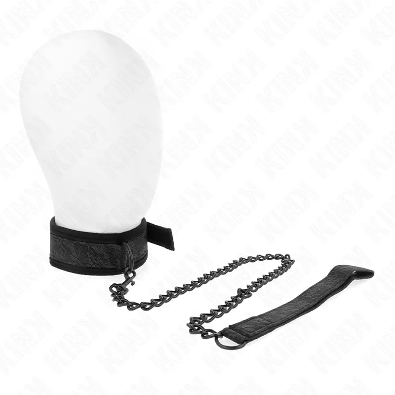 Collier BDSM Basic avec Laisse 77cm Ajustable - KINK