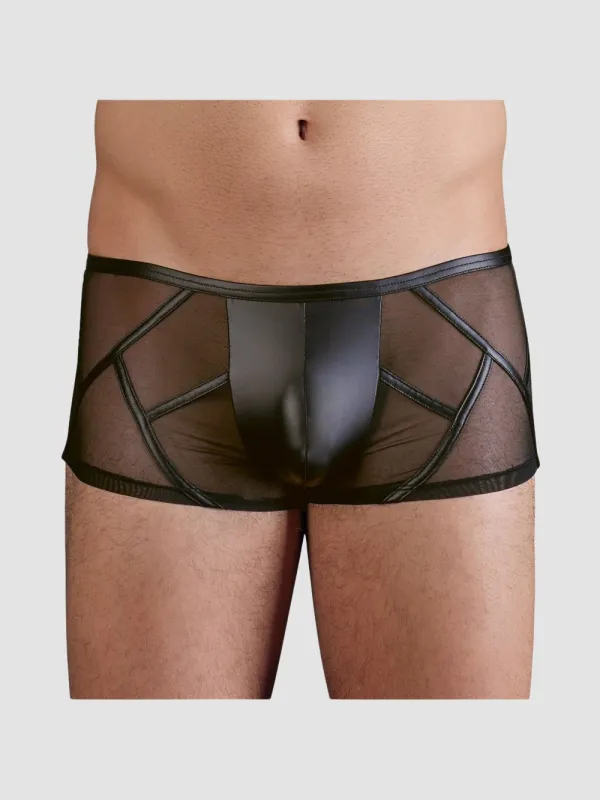 Boxer Wetlook Semi-Transparent Noir
