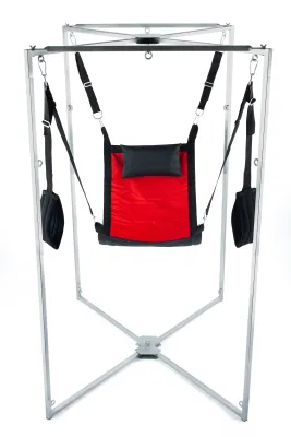 Kit Sling Tissu Carré Rouge-Noir Armature Grise
