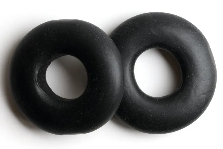 Lot de 2 Anneaux péniens souples STACKER 20 mm Noirs
