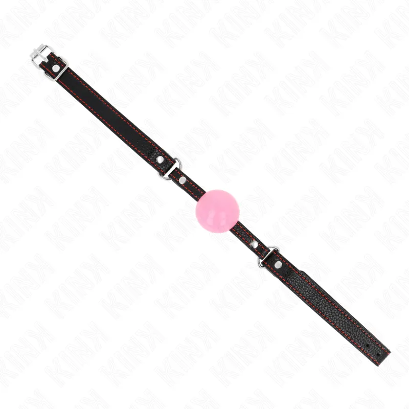Boule de gag or rose 4 cm avec sangle 60 cm - Kink