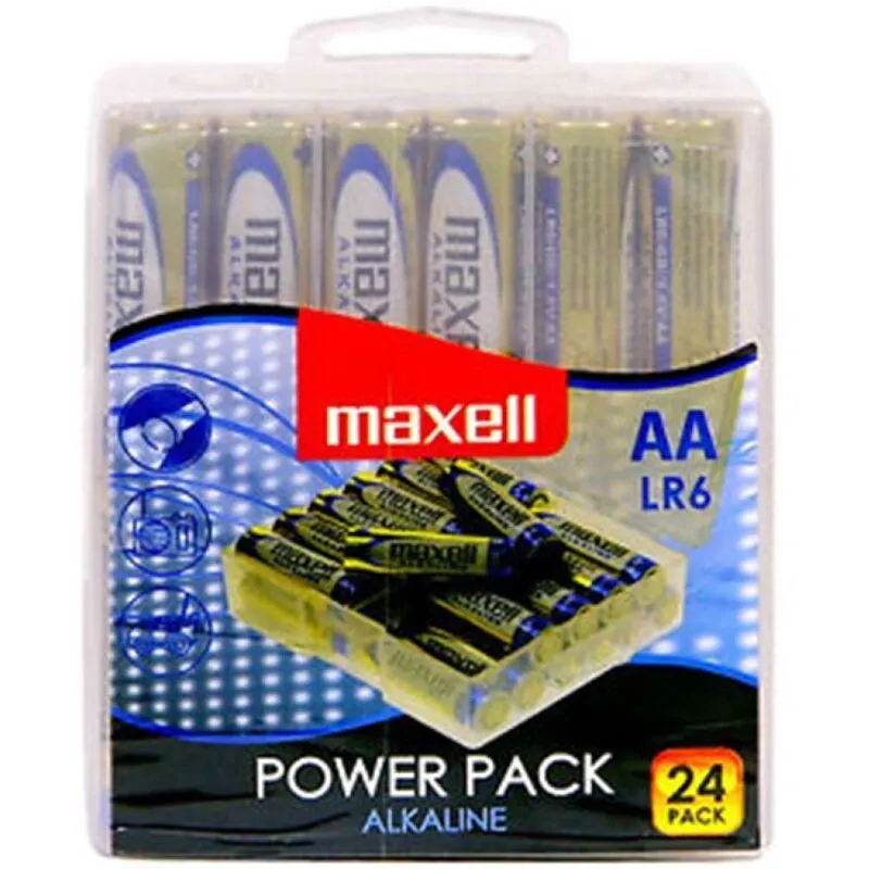 Piles alcalines AA LR6 pack de 24 - Maxell