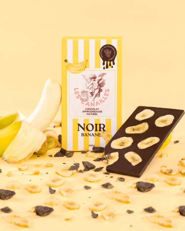 Les Canailles Tablette de Chocolat Aphrodisiaque NOIR Banane 100g