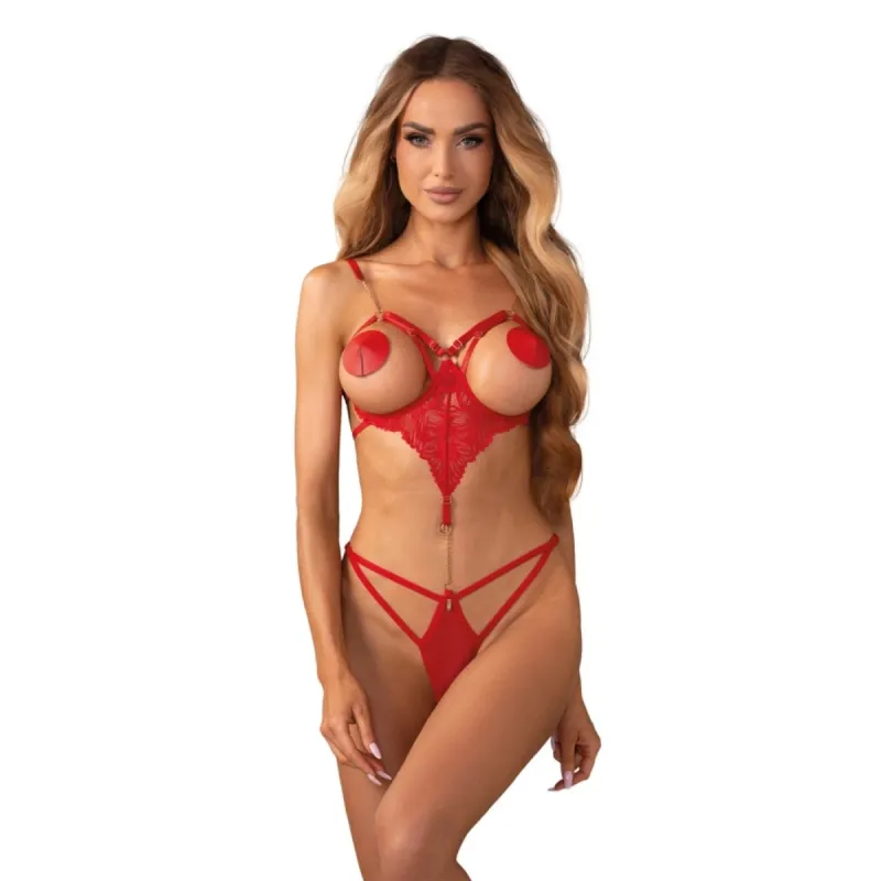 Obsessive Matildea Body Ouvert Rouge S/M