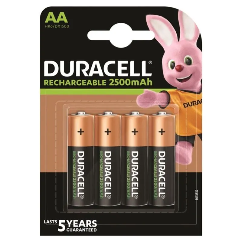 Piles rechargeables HR6 AA 2500mAh lot de 4 - Duracell