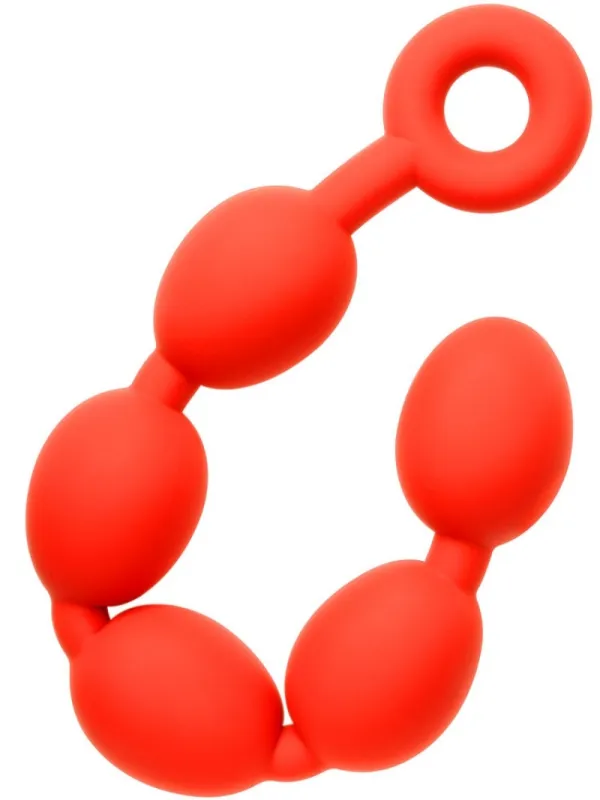 Boules anales en silicone STRETCH EGGS L 47 x 6 cm Rouges