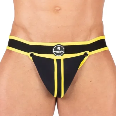 Jockstrap Néoprène SHELL Noir-Jaune