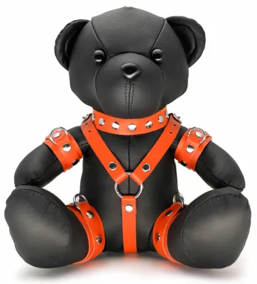 Ours en cuir EDDY The BDSM Teddy Bear Orange + Boite