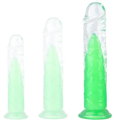 Gode transparent JELLIS L 19 x 4cm Vert
