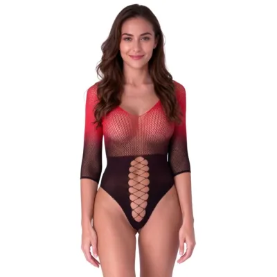 Body Maille Passion BS118 Noir et Rouge - Passion