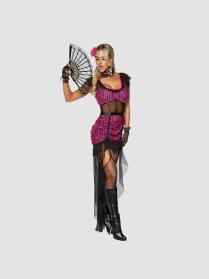 Costume 3 Pièces Saloon Western 86923 Rose & Noir