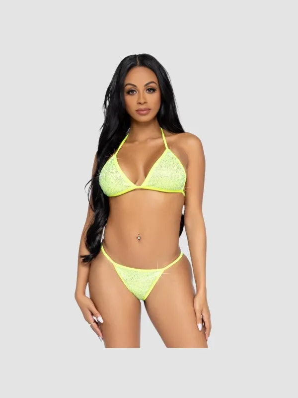 Bikini 2 Pièces 81637 Strass Jaune