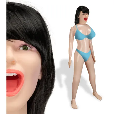 Poupée gonflable haute qualité brune yeux verts Ornella