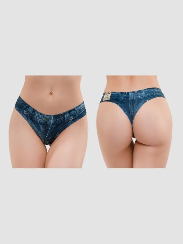 String Invisible Jeans Foncé
