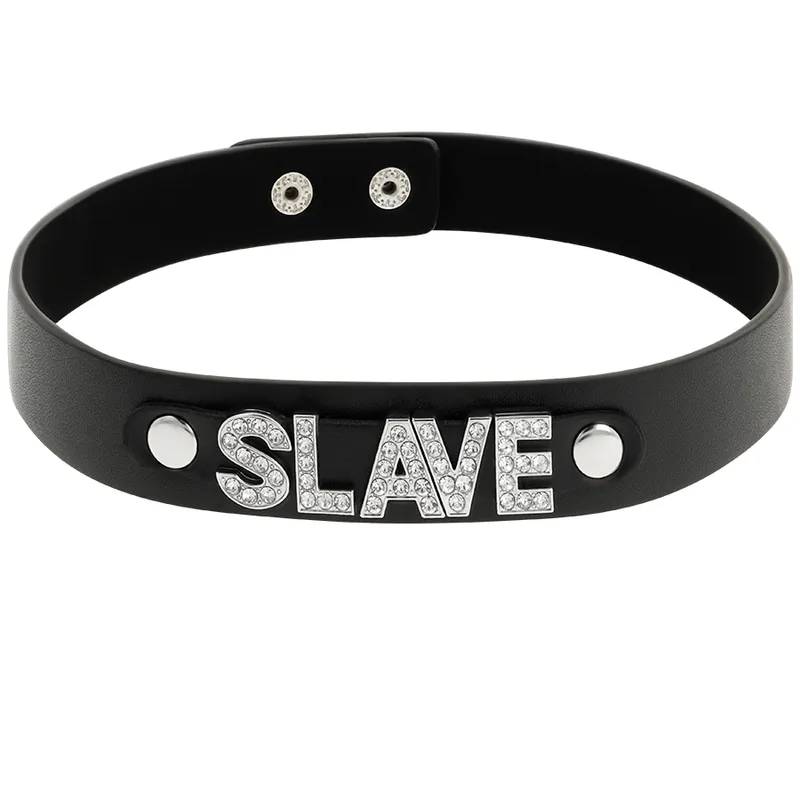 Collier BDSM Ras de Cou Cuir Végan Noir - Coquette Chic