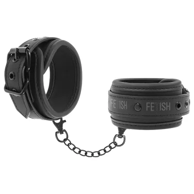Menottes BDSM Cuir Vegan Noir - Fetish Submissive