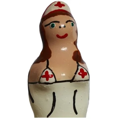 Préservatif Fantaisie Peint Main Infirmière Brune - Condomerie