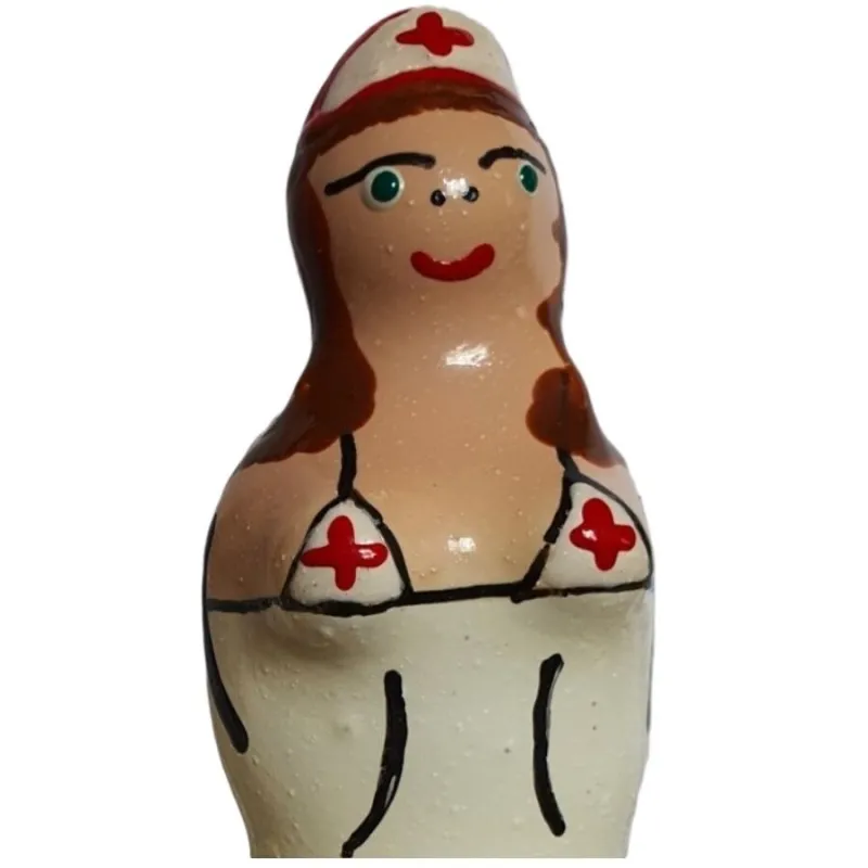 Préservatif Fantaisie Peint Main Infirmière Brune - Condomerie