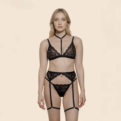 Ensemble 3 pièces à dentelle Bella - S/M