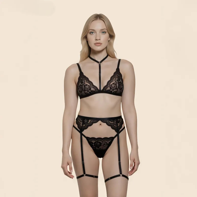 Ensemble 3 pièces à dentelle Bella - S/M