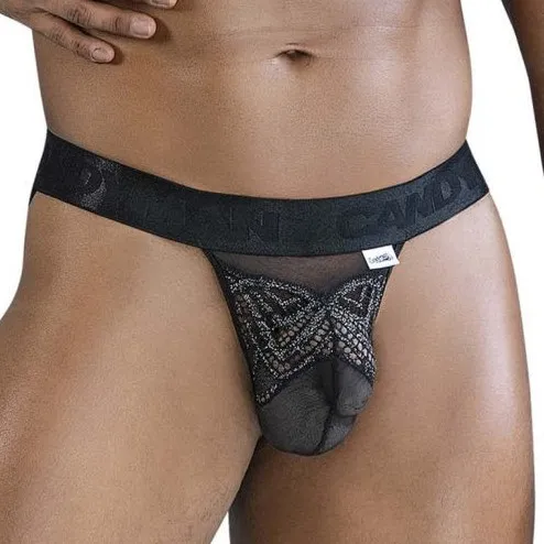 CandyMan Jock-string Dentelle SELENIO Noir